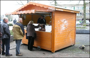 Oliebollenverkoop in Amsterdam.